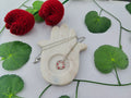 Florève necklace/ Blush box petal - Anti-tarnish box with silver chain