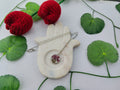 Florève necklace/Violet garden - Anti-tarnish circle pendant with silver chain