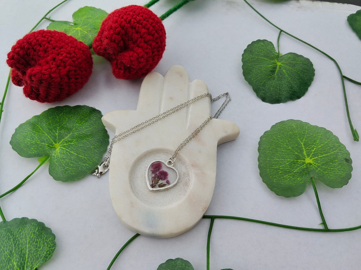 Florève necklace/Love garden - Anti-tarnish heart pendant with silver chain